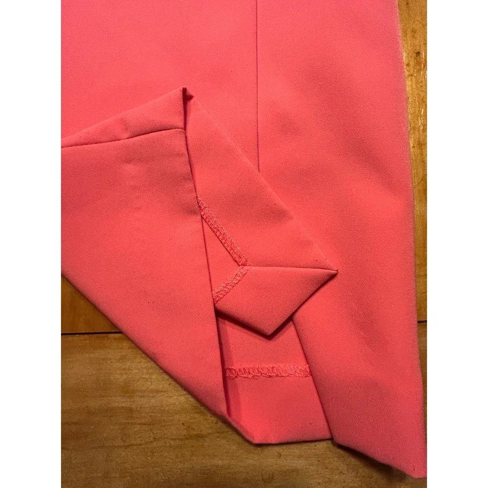 Alex Marie Coral Pink Wide Leg Jumpsuit Sleeveless Surplice Tie Waist Size 8 - Picture 8 of 13